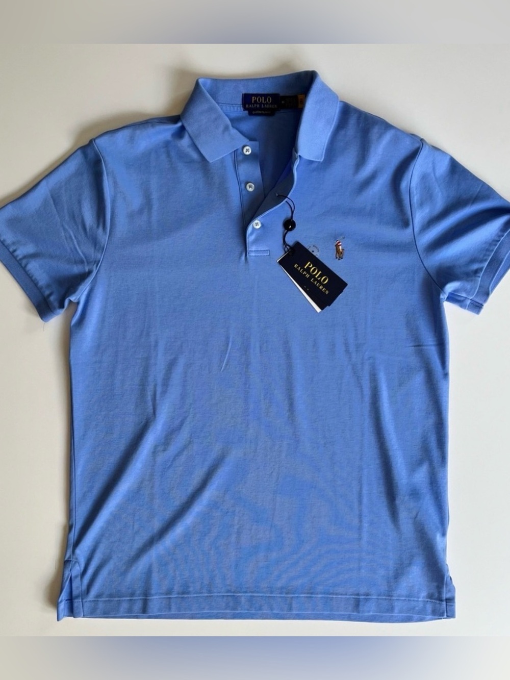 Ralph Lauren Men’s Light Blue Polo Shirt with Embroidered Pony